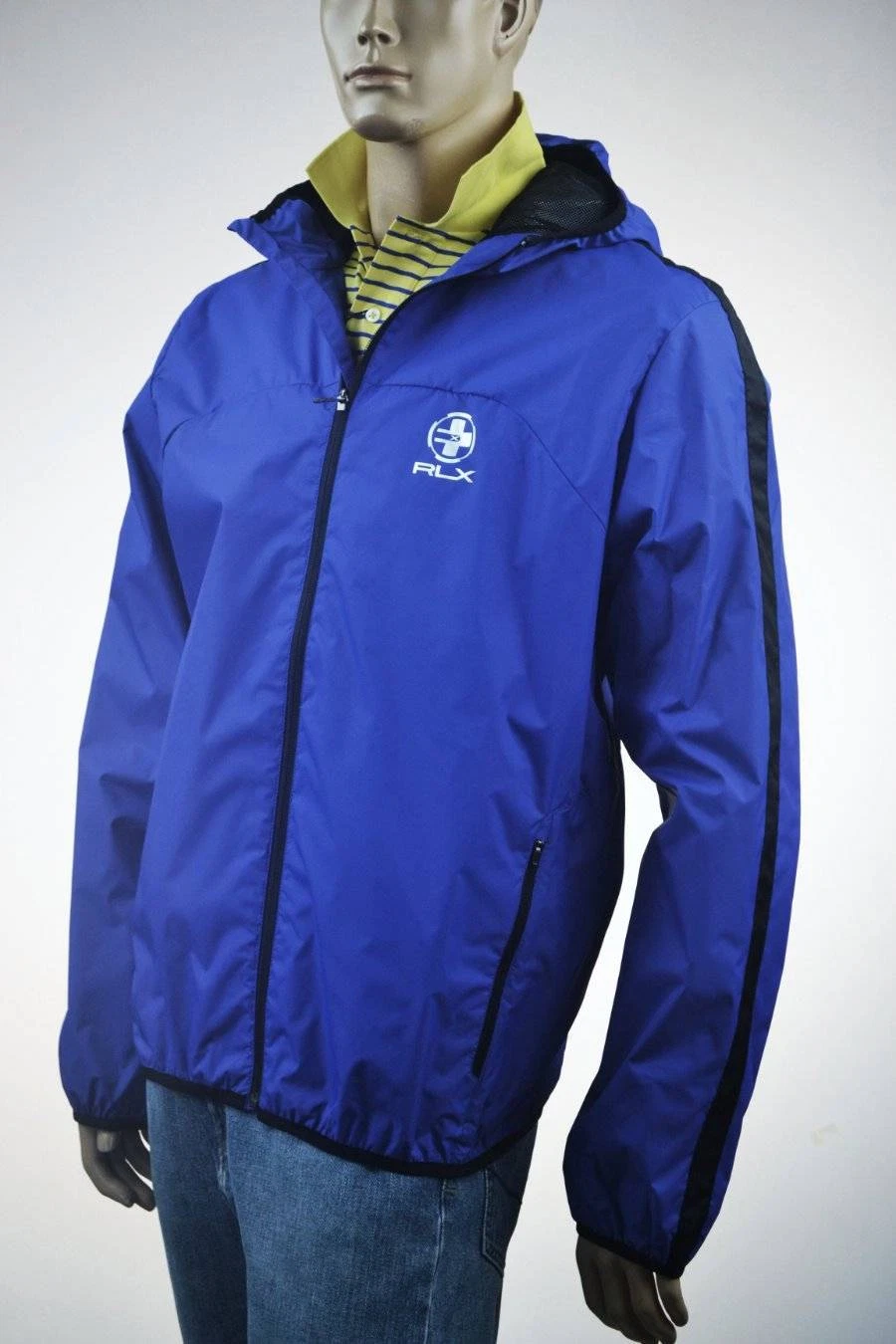 Ralph Lauren RLX Hooded Blue Nylon Lightweight Windbreaker Jacket/ -XL NWT $165
