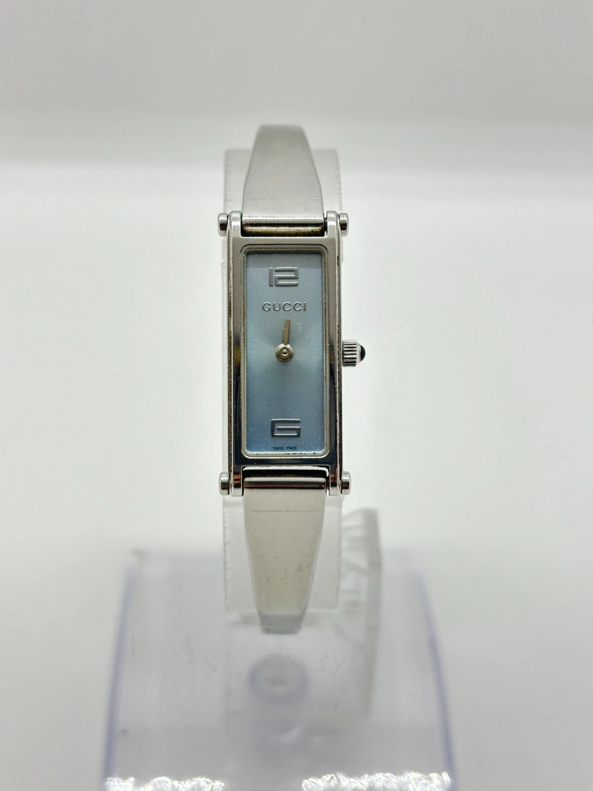 [Exc+5] Montre Gucci 1500L Femme 12mm Coque Or Rectangle Quartz Occasion Fonctionne