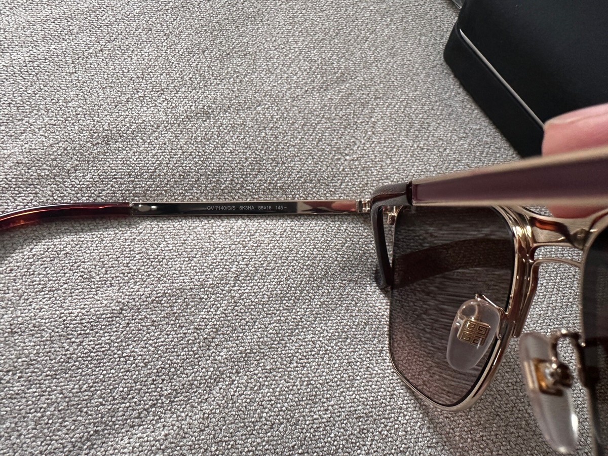 Givenchy GV 7140/G/S Burgundy Gold sunglasses New In Box | eBay