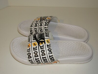 Nike BENASSI JUST DO IT. ベナッシ ホワイト Nike Benassi JDI Just Do It Print Slides Sandals White Black