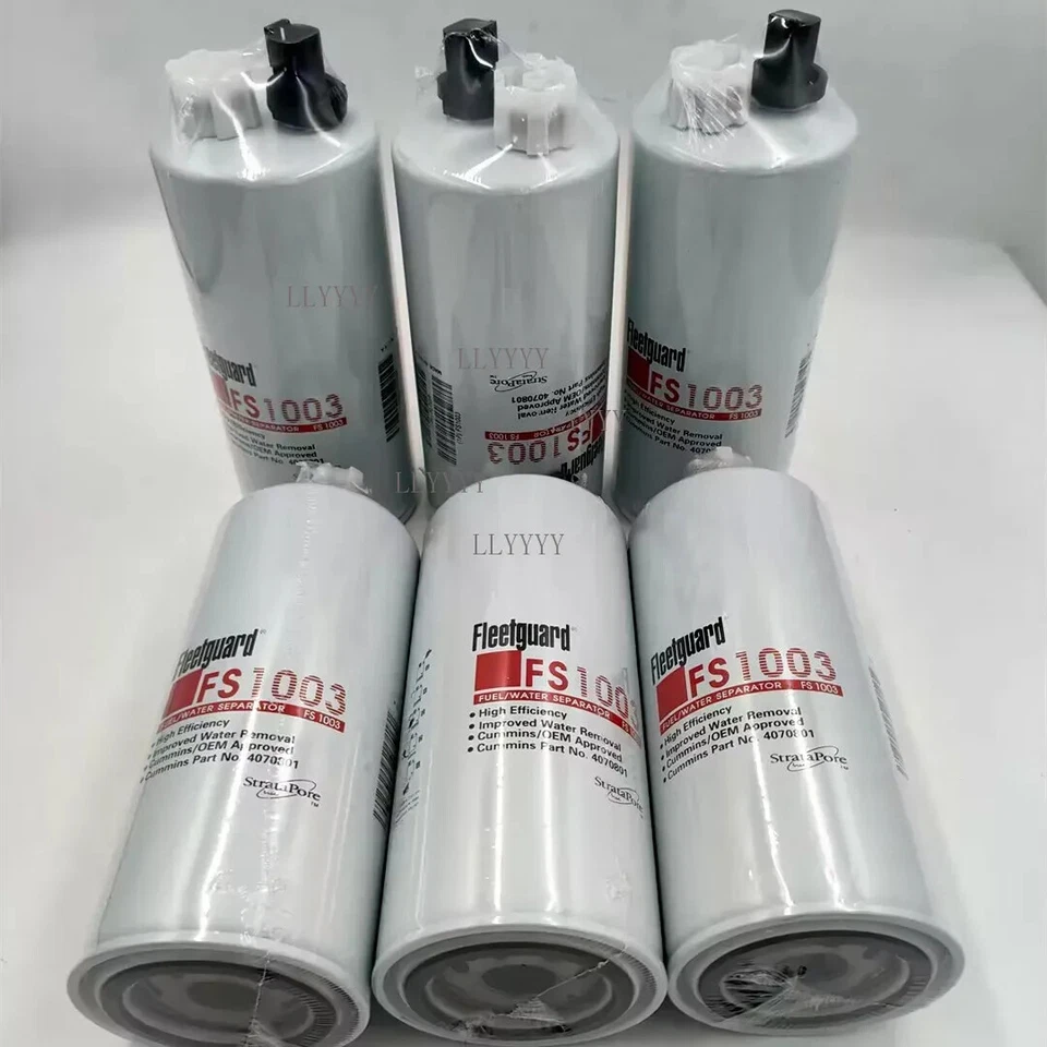 6X Genuine FleetGuard Fuel Filter with Water Separator Part Number FS1003 - Image 3 of 4