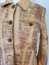 Harley Leather Motorcycle Riding Jacket Gray Black Brown Tan Beige Tie Dyed Med