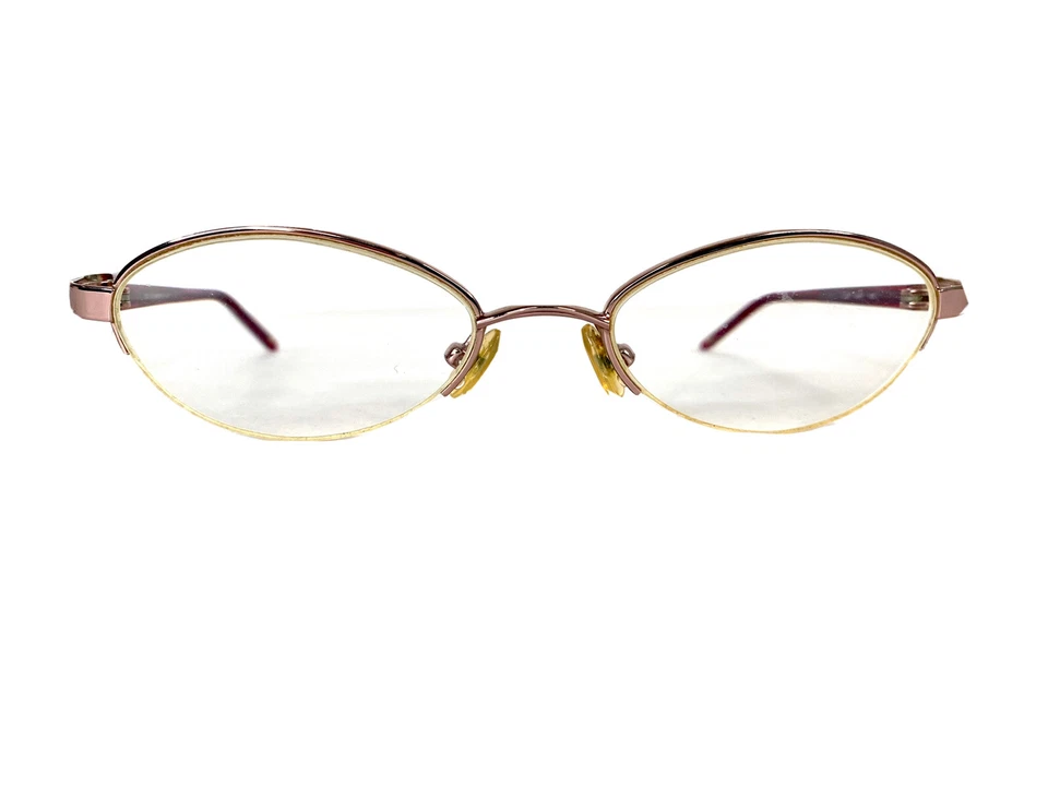 Liz Claiborne Oro Ovalado Metal Medio Borde Rojo Transparente Templos Gafas L327 47 18 130 Foto 2 de 4