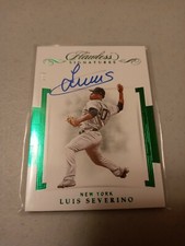 LUIS SEVERINO 2020 PANINI FLAWLESS GREEN AUTOGRAPH AUTO #D 3/5