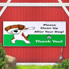 No Pooping Dog Signs, Pick Up Your Dog Poop Signs, Dog Poop Banner Sign