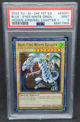 Yugioh PSA 9 MINT Blue-Eyes White Dragon HAC1-EN001 1st Edition