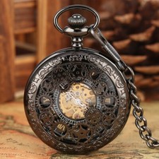 Men's Pocket Watch Mechanical Gear Case Hollow Hands Chain Hand-winding Luxury