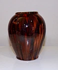 Vintage Brush McCoy Art Pottery Dark Brown ONYX Ovid Vase #050