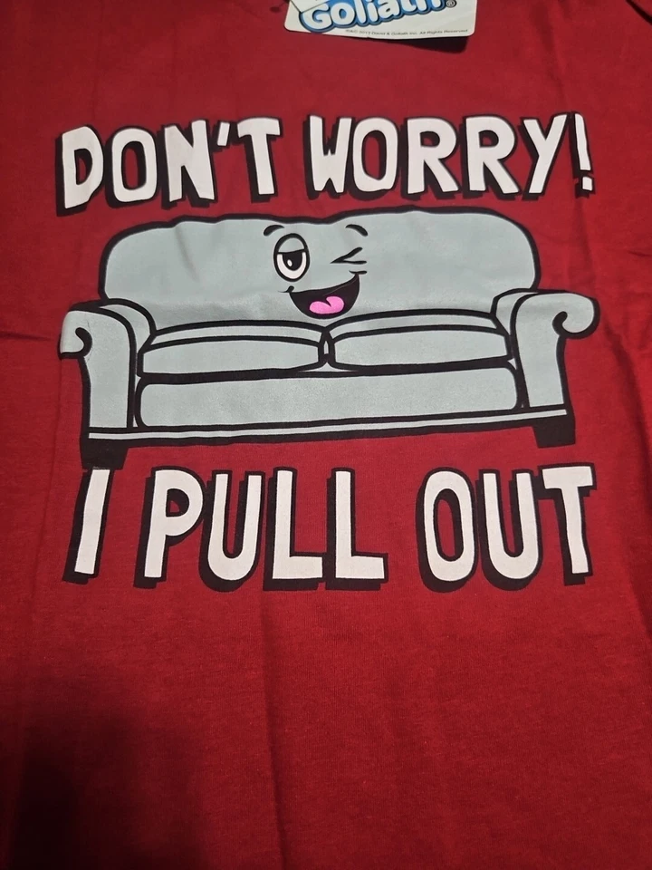  Divertida CAMISETA ROJA "Don't Worry I Pull Out" Talla Mediana  Foto 2 de 4