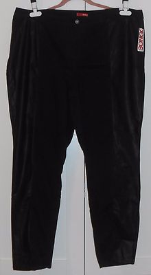 WOMEN'S BONGO BLACK WITH BLACK FAUX LEATHER SIDES JEGGINGS - 22W JUNIORS PLUS