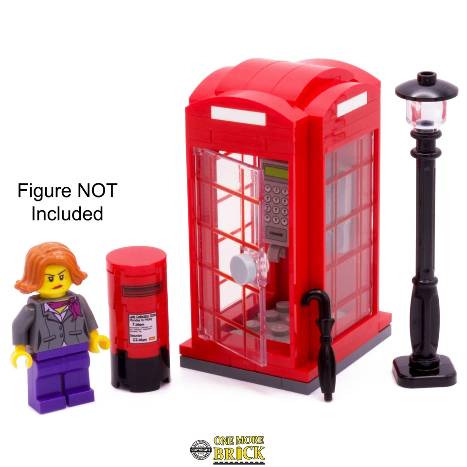 Telephone Box | Lamp Post Box & Umbrella British Red Phone | All parts LEGO - Image 3 of 4