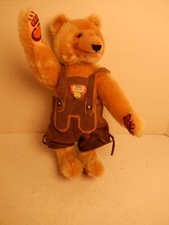 Vintage 1985 Steiff 1930 Replica DICKY Teddy Bear Lederhosen West Germany 13"