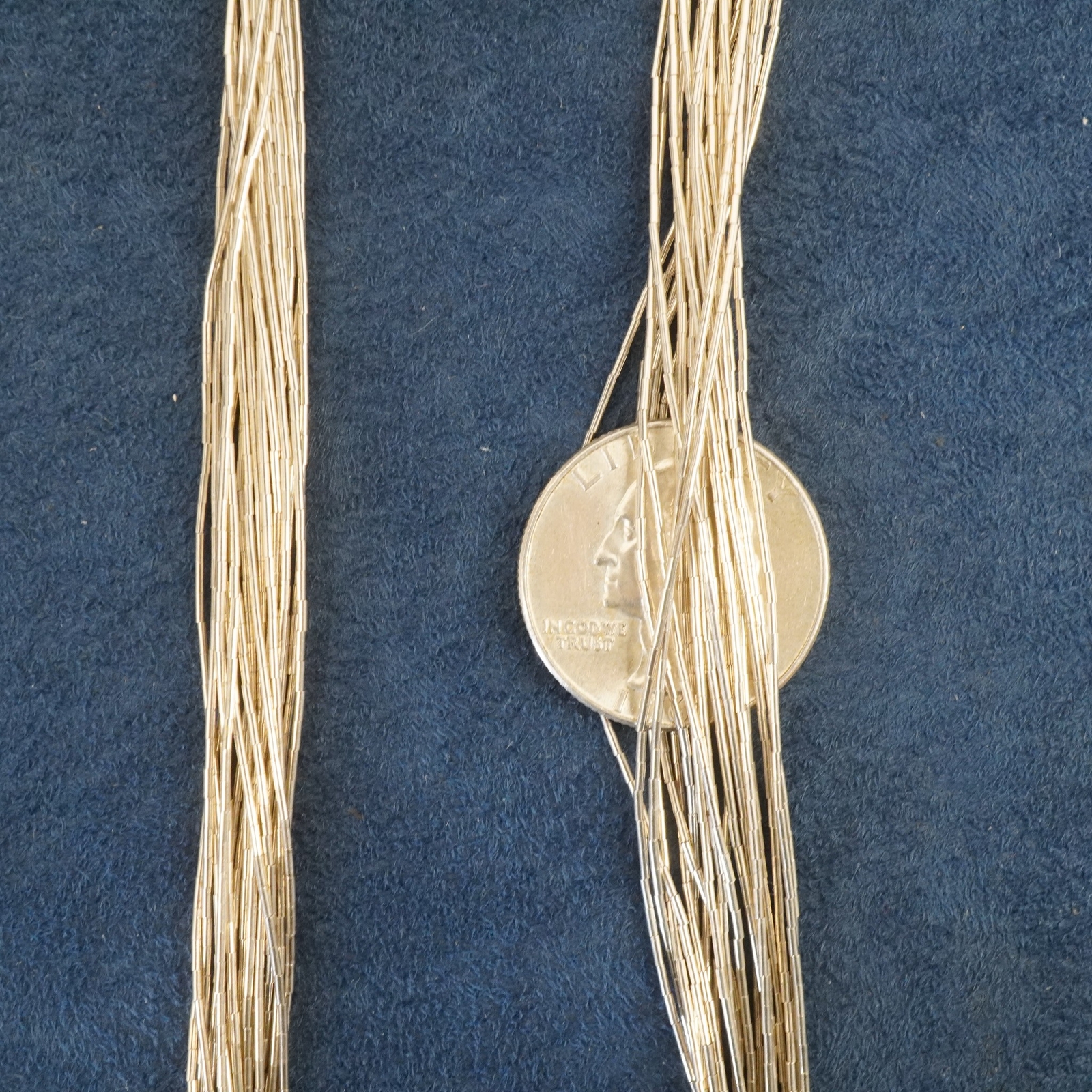 Delicate Sterling Silver Beaded Thread Necklace -… - image 9