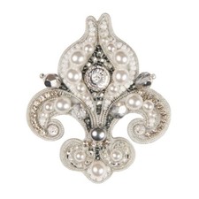 DIY Jewelry Making Beading kit Heraldic lily Bead Embroidery Pin Needlepoint