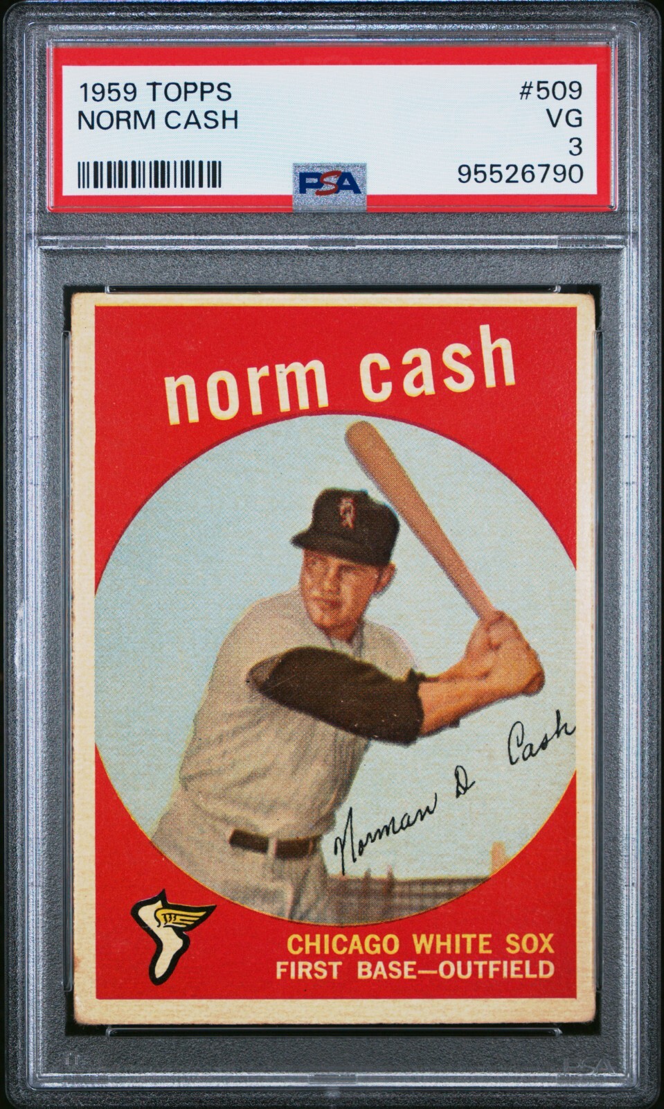 Norm Cash 1959 Topps Rookie #509 - PSA 3 - Freshly Graded - Hall of Fame