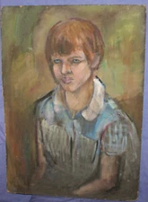 Expressionist oil painting portrait child
