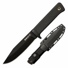 Cold Steel SRK Compact SK-5 Fixed Knife Black Handle Black Plain Edge 49LCKD
