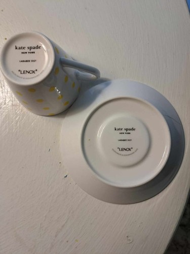 Kate Spade - Lenox "Larabee Road Dot" Demitasse Yellow Cup & Saucer - Picture 5 of 5