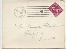 1893 Postal Cover 2 Cent Boston Mass. Dec 15, 1893 As Pictured