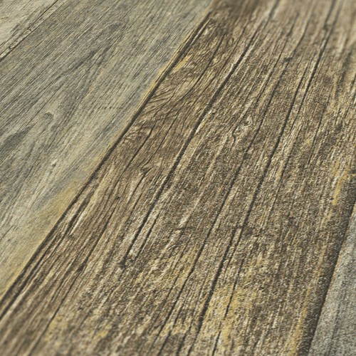 Papel pintado Vellón 0.53 x 10.05 m Madera Marrón Amarillo - Imagen 4 de 4