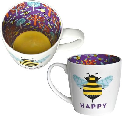 WPL Geschenke Biene Happy Neuheit Tasse und Geschenkbox - Geschenkidee für Freund - Inside Out