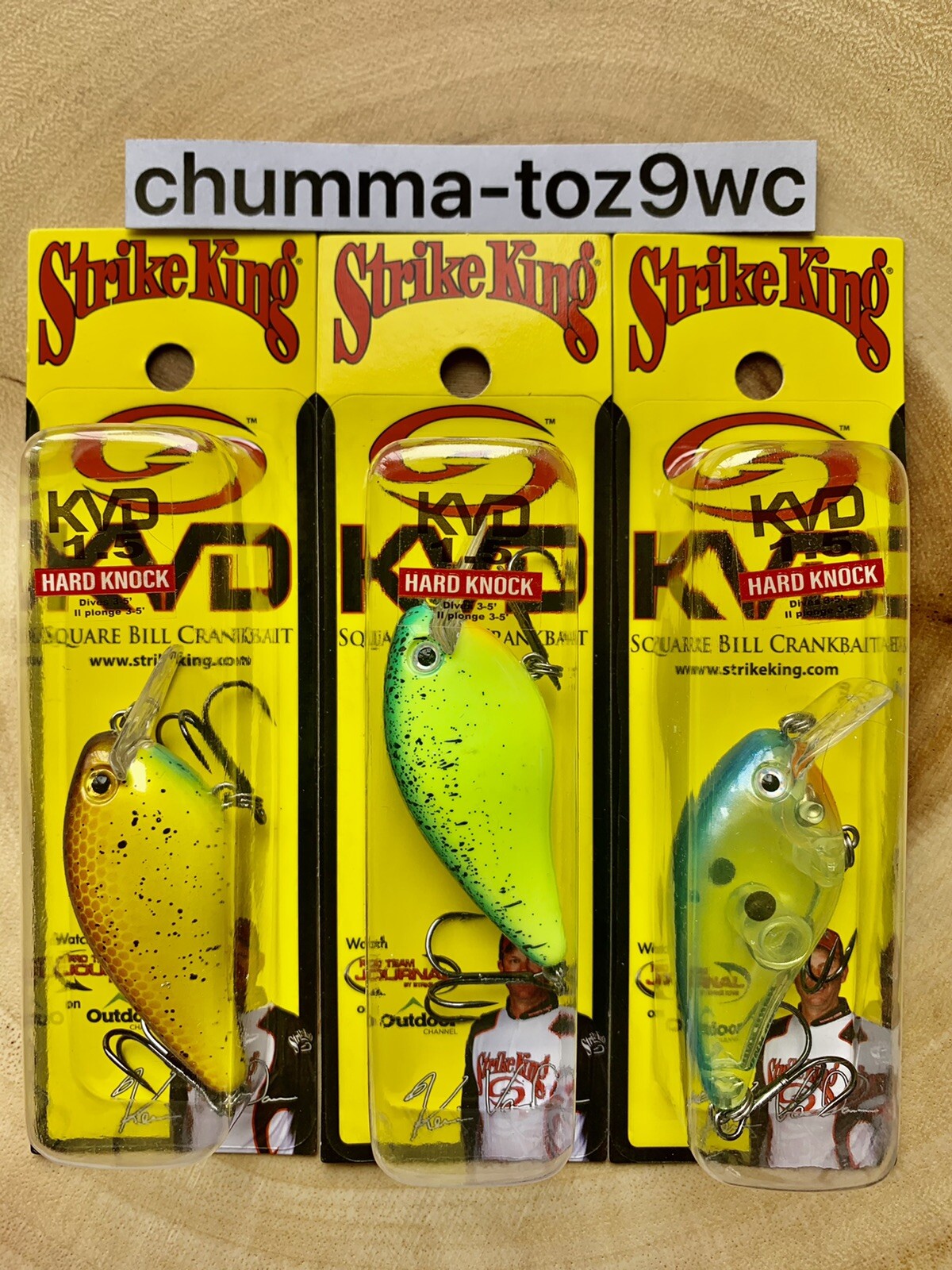 KVD1.5 (Lot Of 3) “Hard Knock” Square-bill Crankbait, Strike King, Bass, NWT! - Image 8