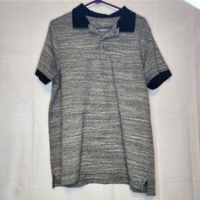 Goodfellow  Co Men's Grey Black Polo Shirt Large