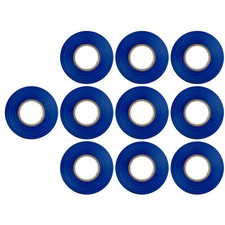 10Pack 60FT Roll Blue Electrical Tape, Basics Vinyl PVC Tape, Professional Grade