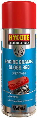 Hycote selbstansaugende Öl-/Hitzebeständige Motoremaille rot Sprühfarbe glänzend 400ml
