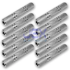 10X Metal Female to Female Mono 1/4" 6.35mm Jack Audio Coupler/Connect​or LOT