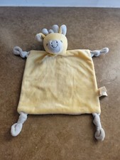 Dan Dee Yellow Giraffe Baby Security Blanket Rattle Knotted Corners Lovey Gray