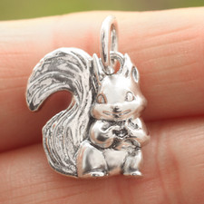 Squirrel Pendant Charm In 925 Sterling Silver...