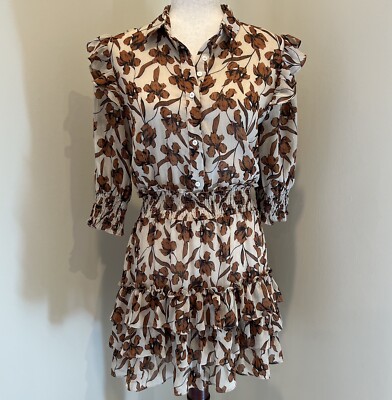 brown flowy short dress Pour Les Femmes Long Terry Cover Up