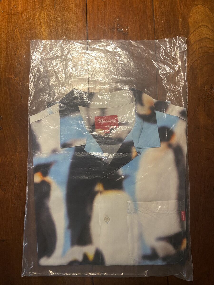 Supreme Penguins Rayon S/S Shirt - Blue - Medium - Used | eBay