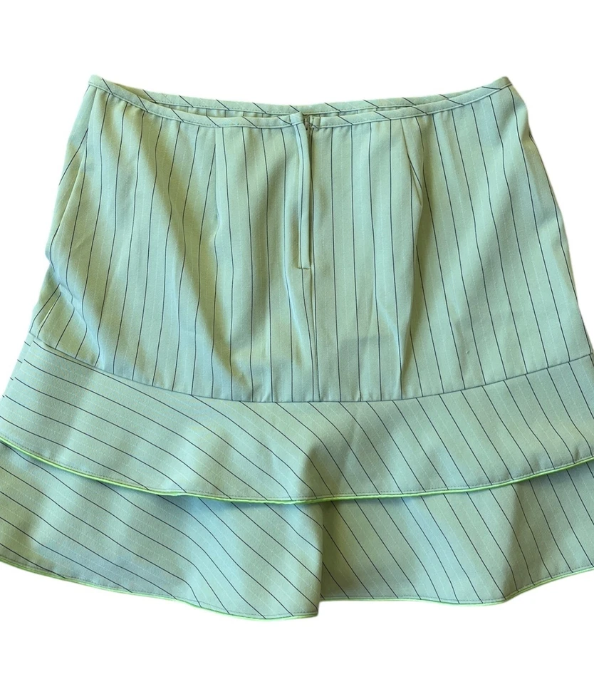 Falda Y2K My Michelle para mujer 13/14 verde a rayas mini volantes cabaña hada años 90 Foto 3 de 4