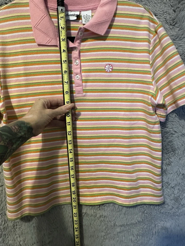 Retro Style- Breckenridge multi Color Pink Stripe Top Size S Barbie Foto 4 de 4