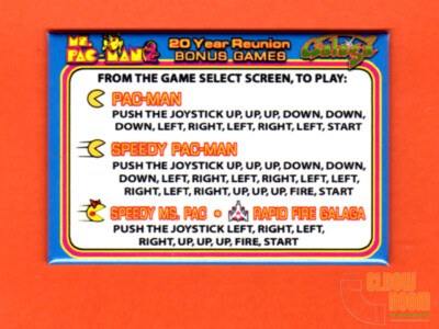 Namco Ms Pac/Galaga 20 Year Reunion bonus games 2x3'' instructional magnet arcade