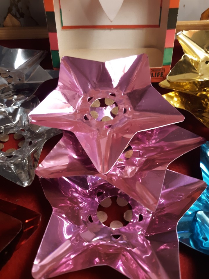 Vintage Double Glo Aluminum Foil Christmas Tree Light Reflectors 15 in