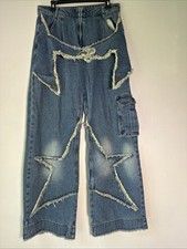 Vintage Art Jeans Women Denim Wide Leg Aelfric Eden Star Jeans 32x29