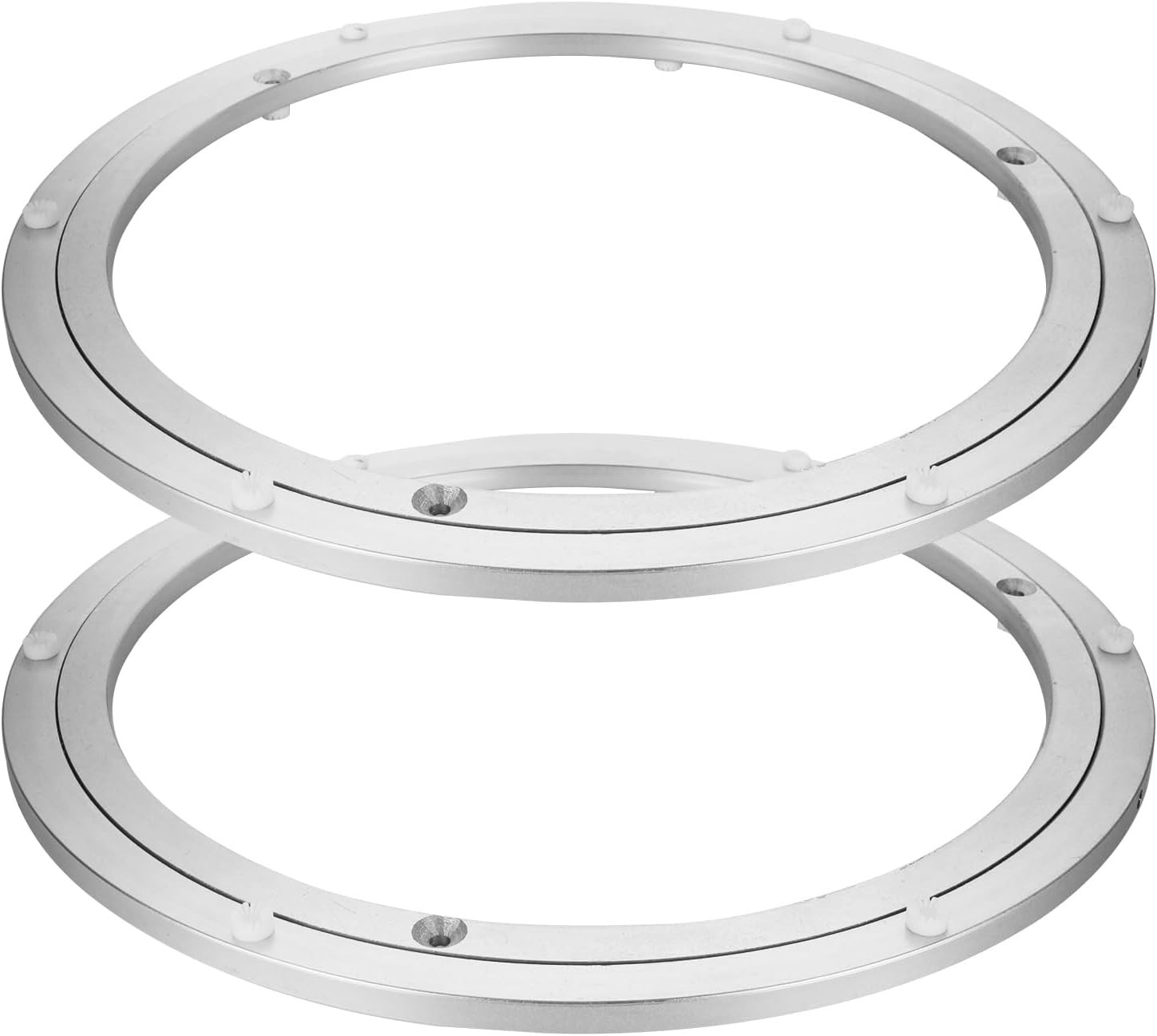 SHUESS 2 Pack Lazy Susan Hardware 12 Inch Aluminum Alloy Rotating Matte White