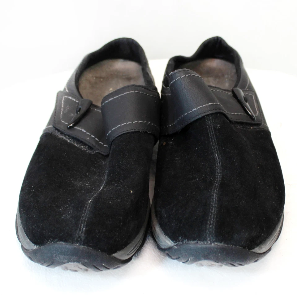 Mocasines cómodos sin cordones Easy Spirit Explore24 Eselina de gamuza negros 10M Foto 2 de 4