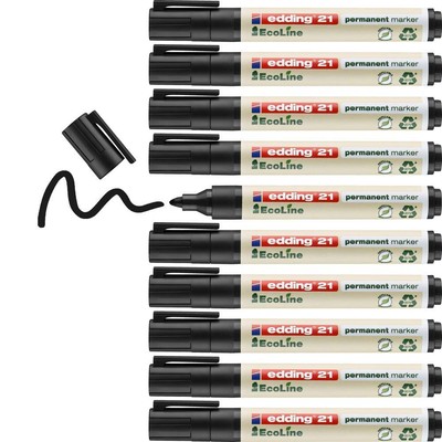 edding 21 Ecoline permanent marker - black - box of 10 - round tip 1.5-3 mm - wa