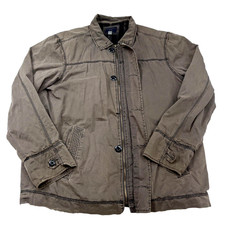 Converse Jacket Men Large Brown Canvas Flanne...