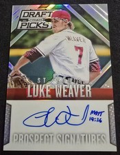 2014 Panini Prizm Draft Picks Luke Weaver Silver Rookie Auto Prospect Cardinals 