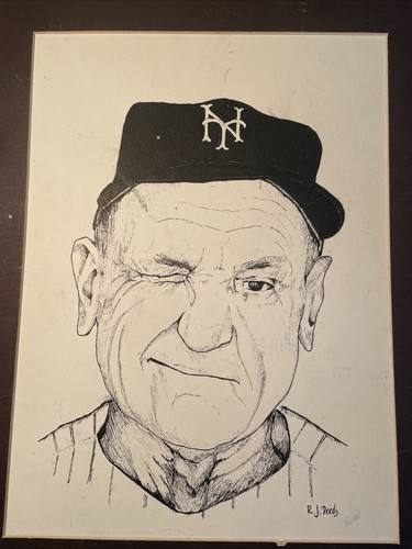 Casey Stengel "The Old Perfessor" Baseball Legend Original Drawing By R.J. Deeds