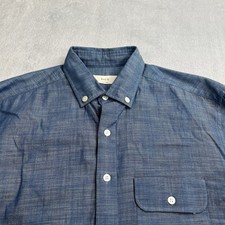 Rye 51 Shirt Mens S Small Chambray Blue Casual Woven Button Down Small Batch