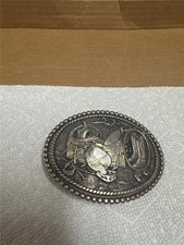 Vintage Montana Silversmith s Cowboy Theme Belt Buckle
