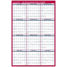 AT-A-GLANCE Erasable Calendar 2025-2026, Dry Erase Wall Planner, 48" x 32",...