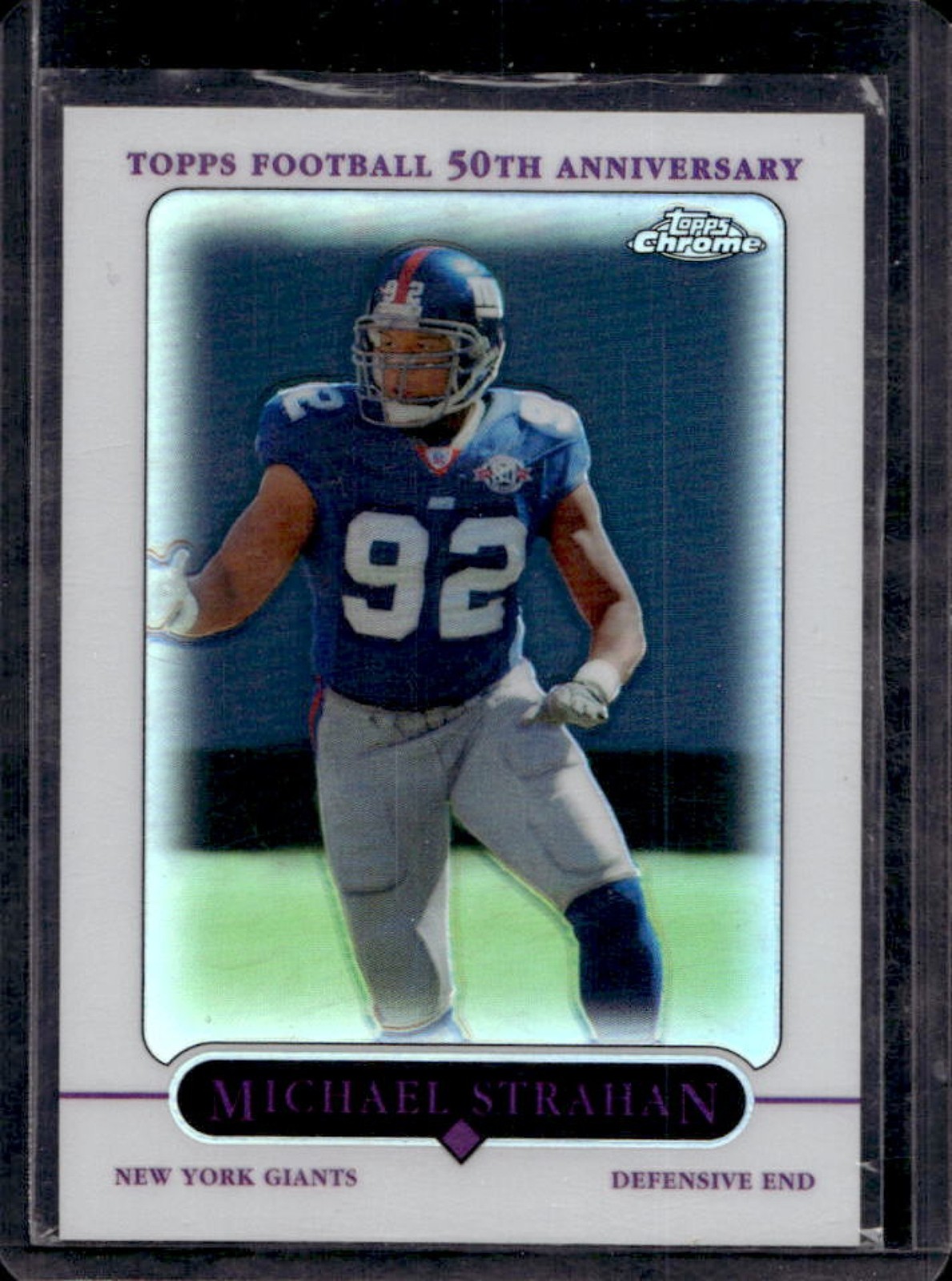 2005 Topps Chrome Michael Strahan Refractor #82 Giants