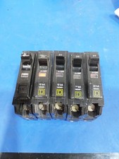 LOT OF 5 Square D 20 AMP 1 Pole 120V Bolt-on Circuit Breaker